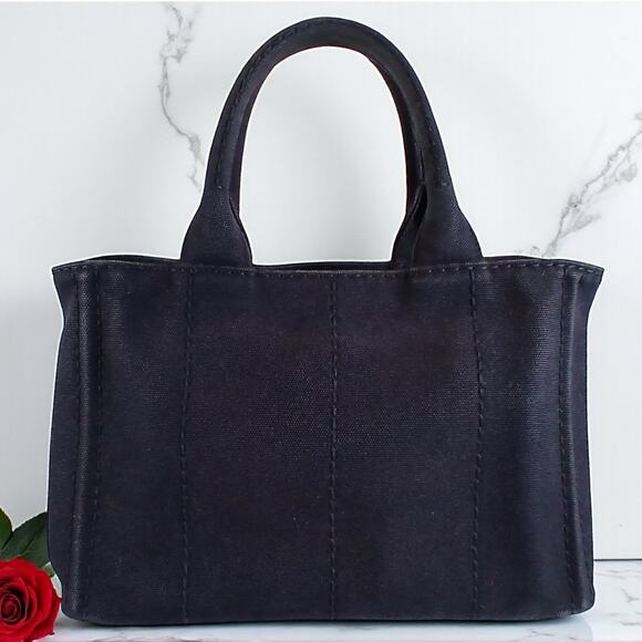 Authentic Prada Canupa Navy Blue Denim Tote Bag MSRP: $1500 - Picture 3 of 16